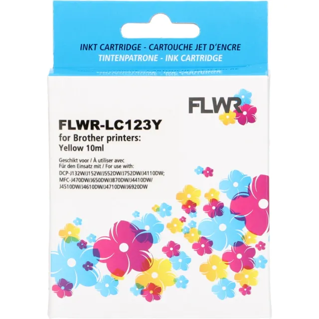 FLWR Cartridges / Brother LC-123 / geel / Geschikt voor Brother