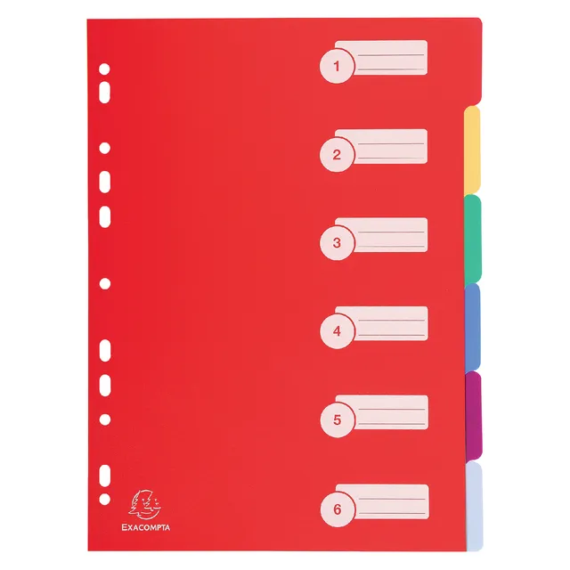 Exacompta Tabbladen Exacompta 225x297mm 11-gaats 6-delig assorti PP