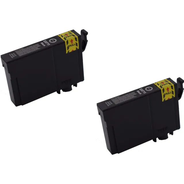 KATRIZ huismerk inkt voor|Epson T0711/T0891|15ml | ( 2stuks) - Met chip Zwart