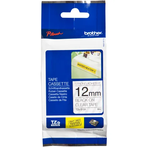 Brother Labeltape Brother P-touch TZe-S231 extra sterk klevend 12mm zwart op wit