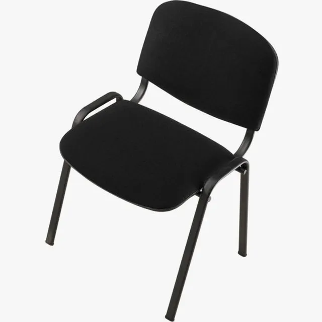 ABC Kantoormeubelen Vergaderstoel of conferentiestoel basic zwart frame zonder armleuningen zwart stof