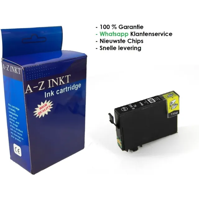 AtotZinkt huismerk Epson 502 XL BK Zwarte inkt cartridge - Met Chip - Epson 502XL - Voor Printers: Expression Home XP-5100 / XP-5105 - Workforce WF-2860DWF / WF-2865DWF