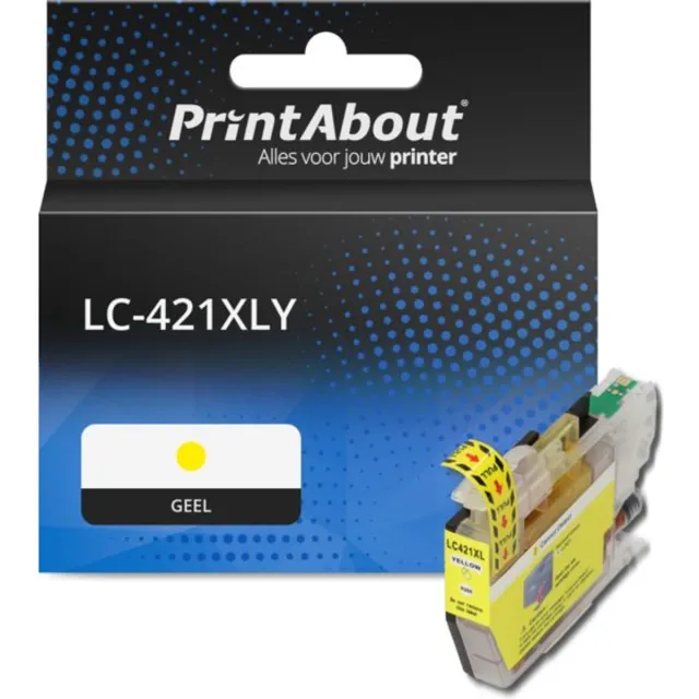 PrintAbout huismerk Inktcartridge LC-421XLY Geel Hoge capaciteit geschikt voor Brother