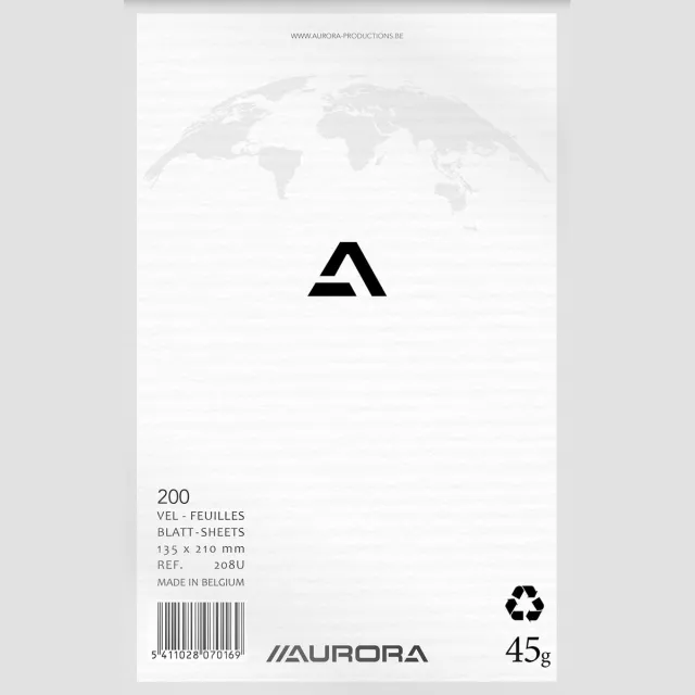 Aurora Kladblok Aurora 135x210mm blanco 200 vel 45gr