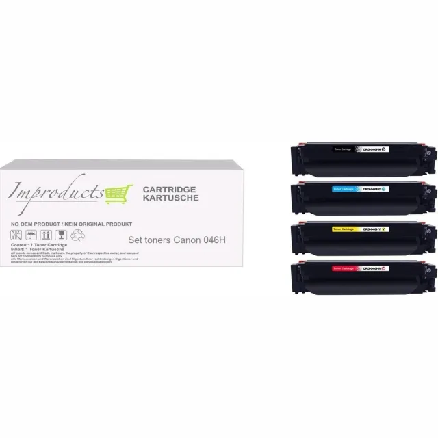 Improducts Toner - Alternatief Canon 046H BK CY MA YE multi pack Multicolor - Zwart, Cyaan, Magenta, Geel