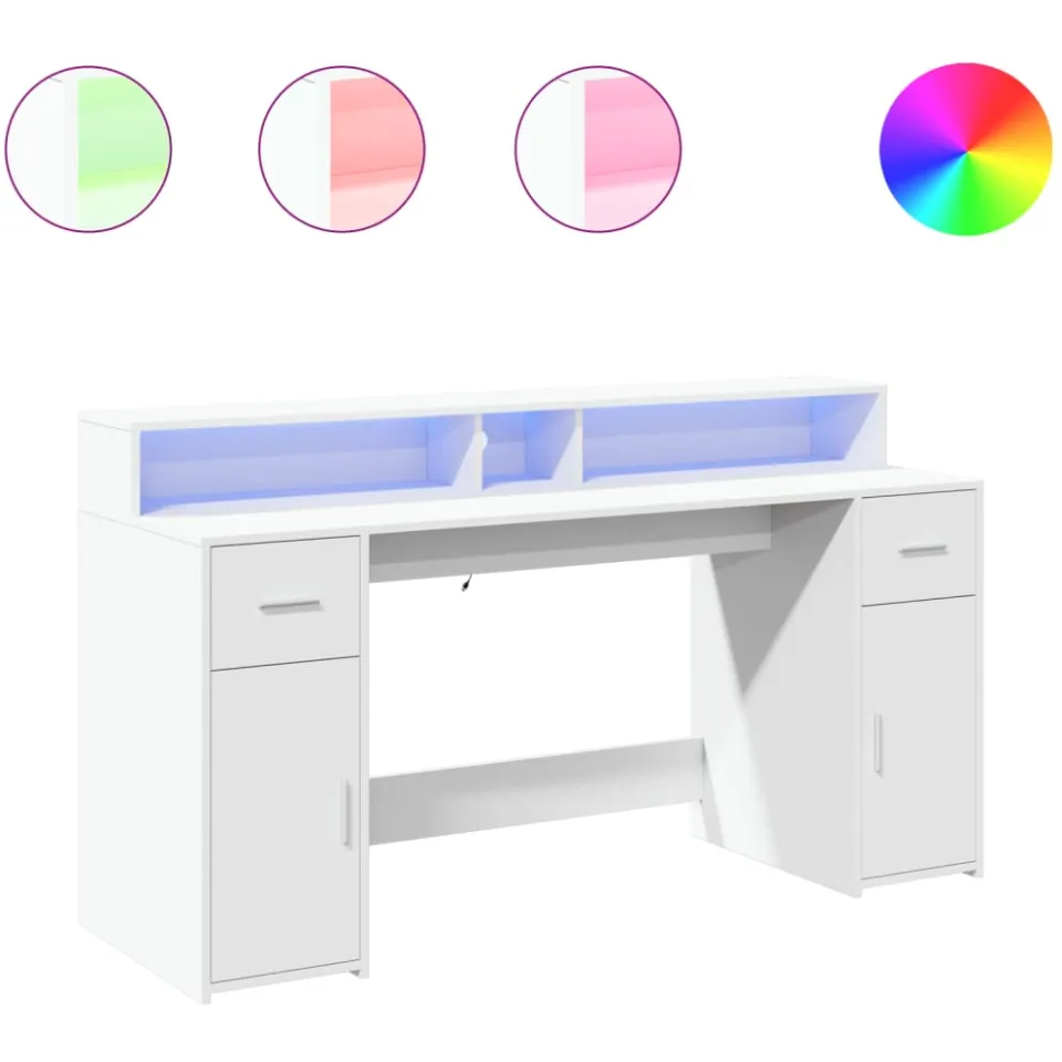 vidaXL Bureau Wit 160 x 55 x 91 cm Engineered wood
