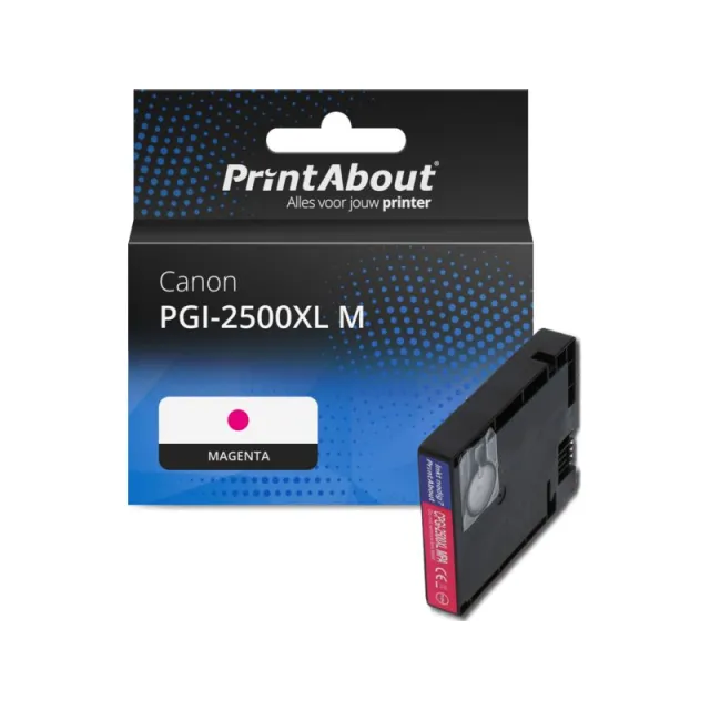 PrintAbout huismerk Inktcartridge PGI-2500XL M Magenta Hoge capaciteit Geschikt voor Canon