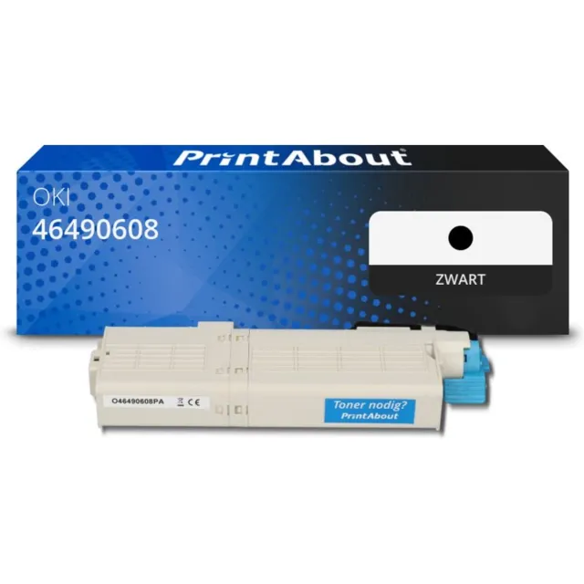 PrintAbout Huismerk OKI 46490608 Toner Zwart