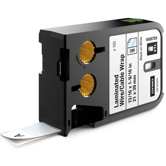 Dymo Labeltape Dymo XTL kabelwikkel 21mm zwart op wit