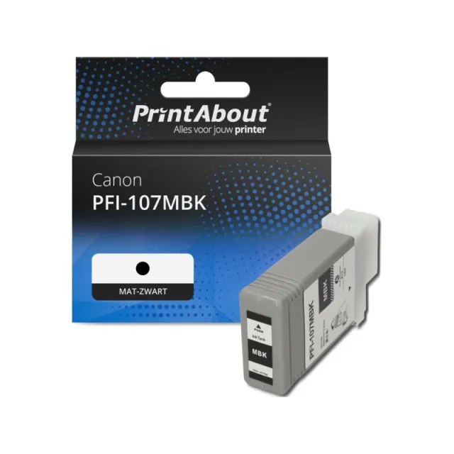PrintAbout huismerk Inktcartridge PFI-107MBK Mat-zwart Geschikt voor Canon