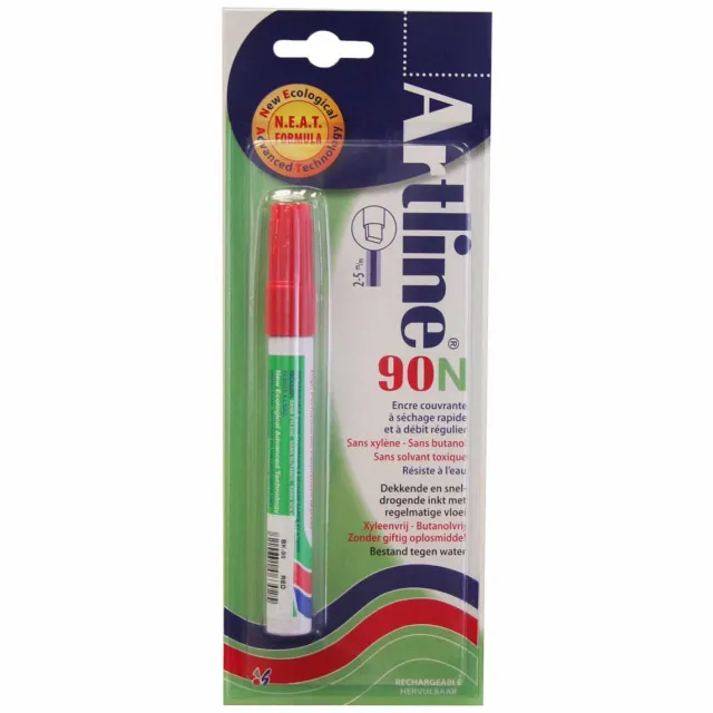 Permanent marker Artline 90N rood, op blister