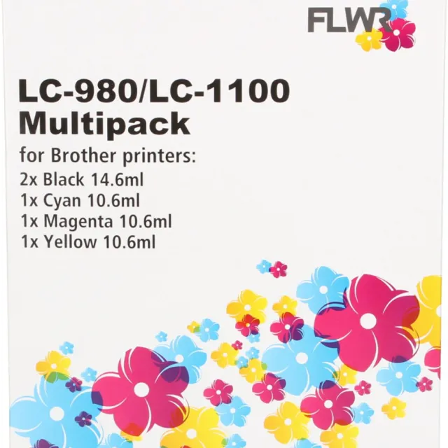 Brother FLWR - Cartridges / Brother LC-980 / LC-1100 Multipack / zwart en kleur / Geschikt voor Brother