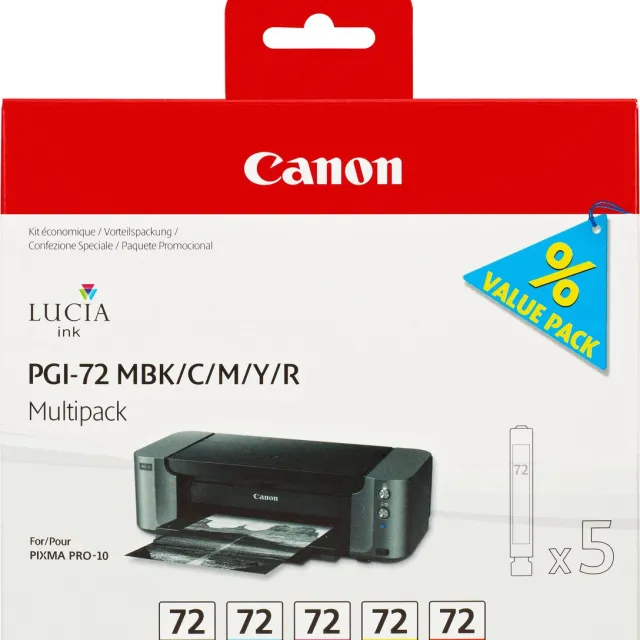 Canon PGI-72 - Inktcartridge / Cyaan / Geel / Magenta / Rood Multi
