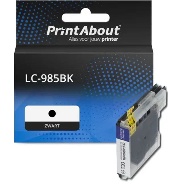 PrintAbout huismerk Inktcartridge LC-985BK Zwart geschikt voor Brother