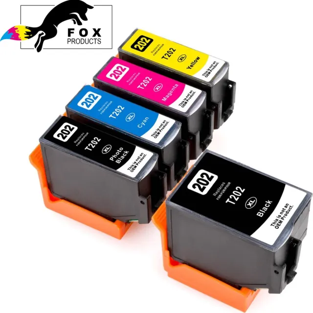 FoxProducts inktcartridge 202 / 202XL | 5pack Huismerk geschikt voor Epson Expression Premium XP 6000 - XP 6005 - XP 6100 - XP 6105 Zwart, Photo Zwart, Cyaan, Magenta, Geel