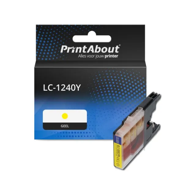 PrintAbout huismerk Inktcartridge LC-1240Y Geel Geschikt voor Brother