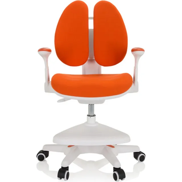 Kinder bureaustoel KID WING groeit mee met het kind Stof oranje hjh OFFICE