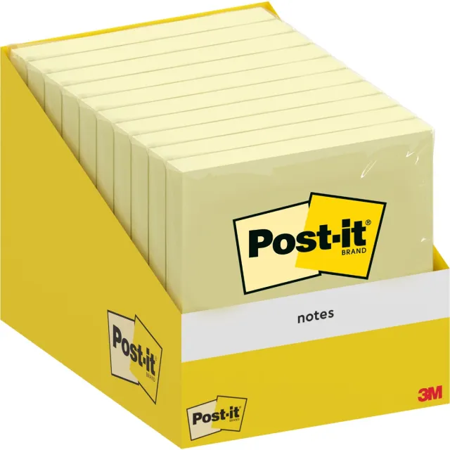 Post-it Notes, 100 vel, ft 76 x 76 mm, kanariegeel (canary yellow)