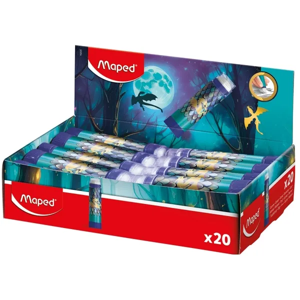 Maped Gum Maped Dragon display à 20 kleuren blauw