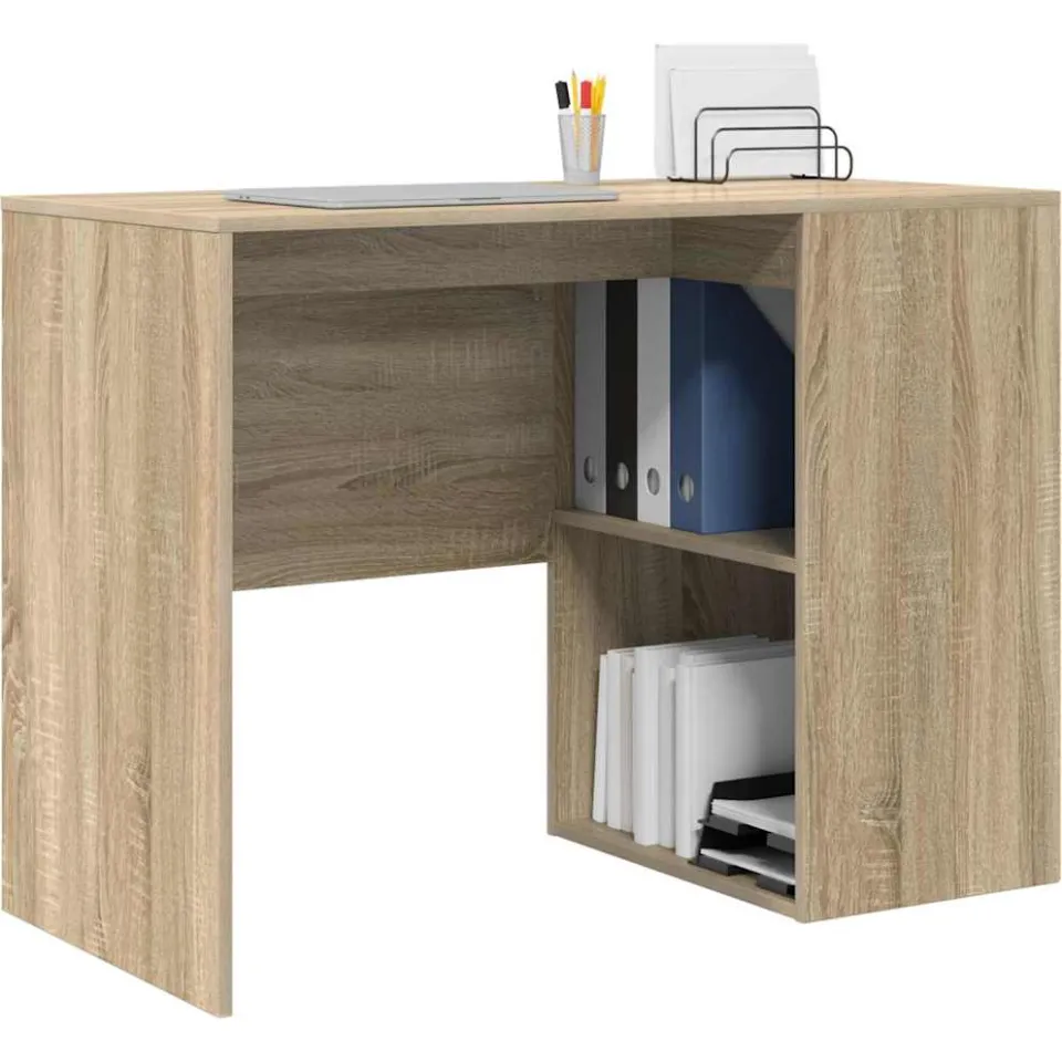 vidaXL Bureau Sonoma Eiken 102 x 50 x 75 cm Bewerkt hout Bruin