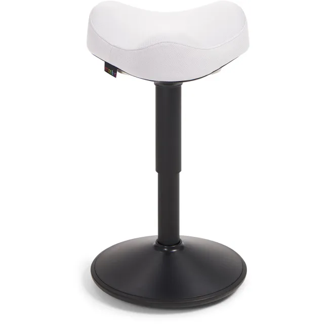 Wobblez Soothe Wiebelkruk met Zadel - in hoogte verstelbare zadelkruk van 45-65 cm - Grijze zitting Zwart frame