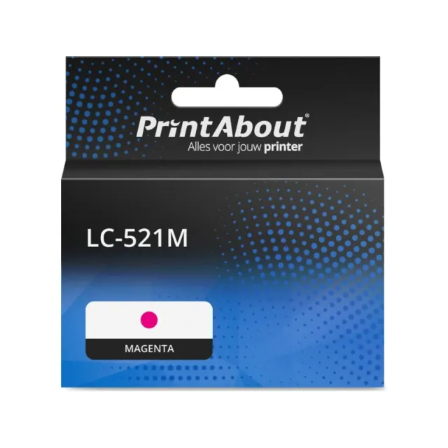 PrintAbout huismerk Inktcartridge LC-521M Magenta Geschikt voor Brother