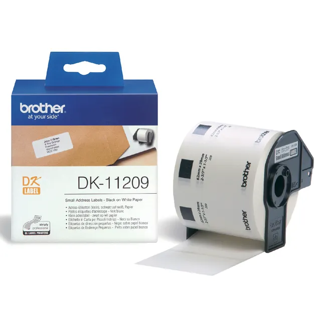 Brother Etiket Brother DK-11209 adressering klein 62x29mm 1 rol á 800 stuks wit