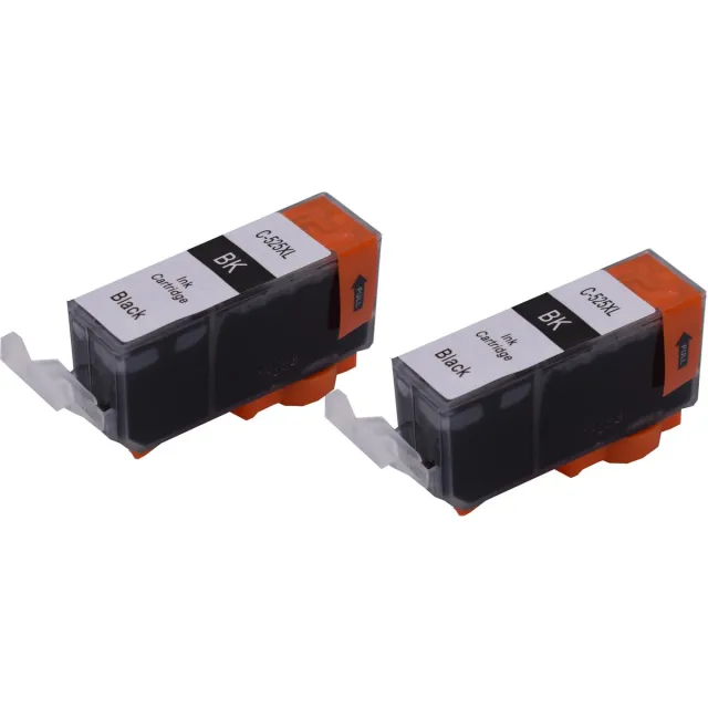 KATRIZ huismerk inkt voor|Canon PGI-525BK |21ml | ( 2stuks) - Met chip Zwart