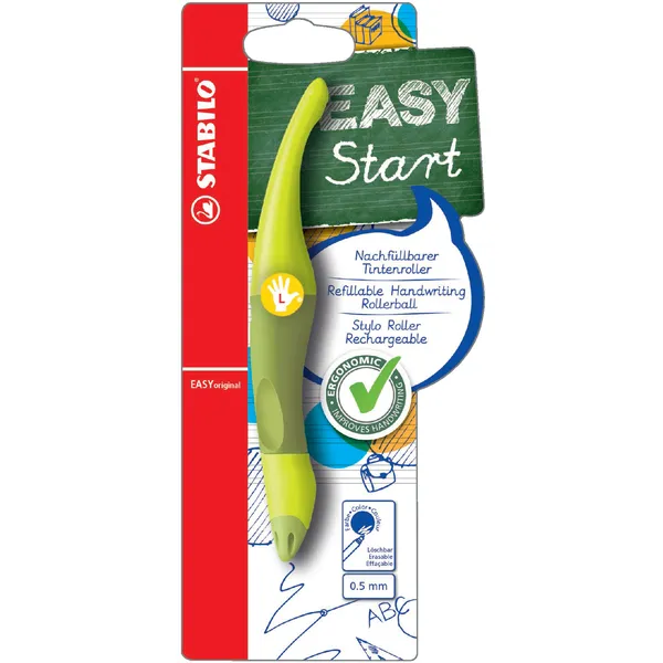 Stabilo Rollerpen STABILO Easyoriginal linkshandig limoen/groen blister à 1 stuk blauw