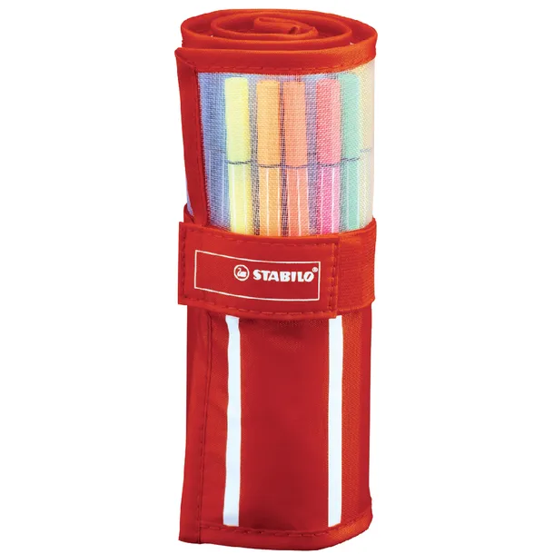 Stabilo Fineliner STABILO pen 68/30 rollerset rood assorti set à 30 stuks