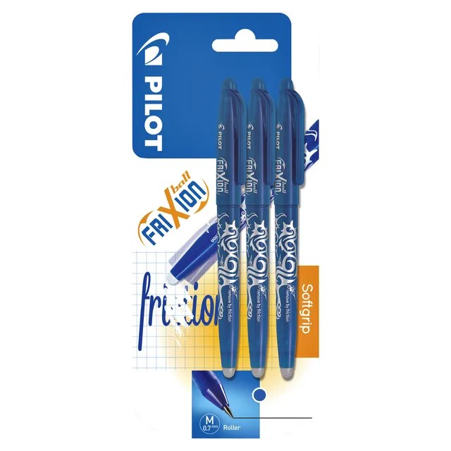 Pilot Rollerpen PILOT friXion medium blauw blister à 3 stuks
