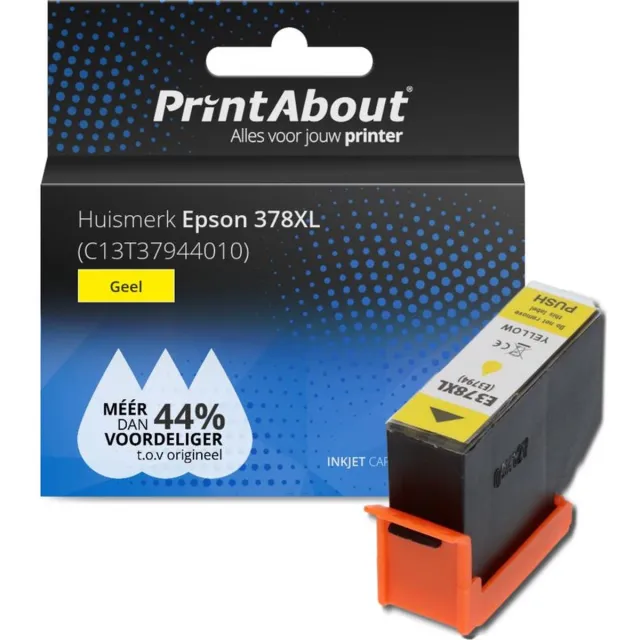PrintAbout huismerk Inktcartridge 378XL (C13T37944010) Geel Hoge capaciteit geschikt voor Epson