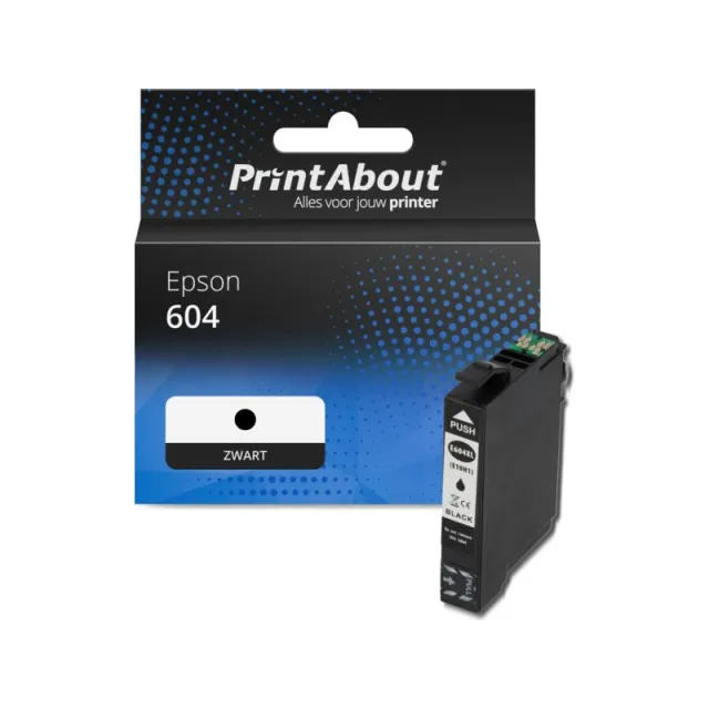 PrintAbout huismerk Inktcartridge 604 (C13T10G14010) Zwart Geschikt voor Epson