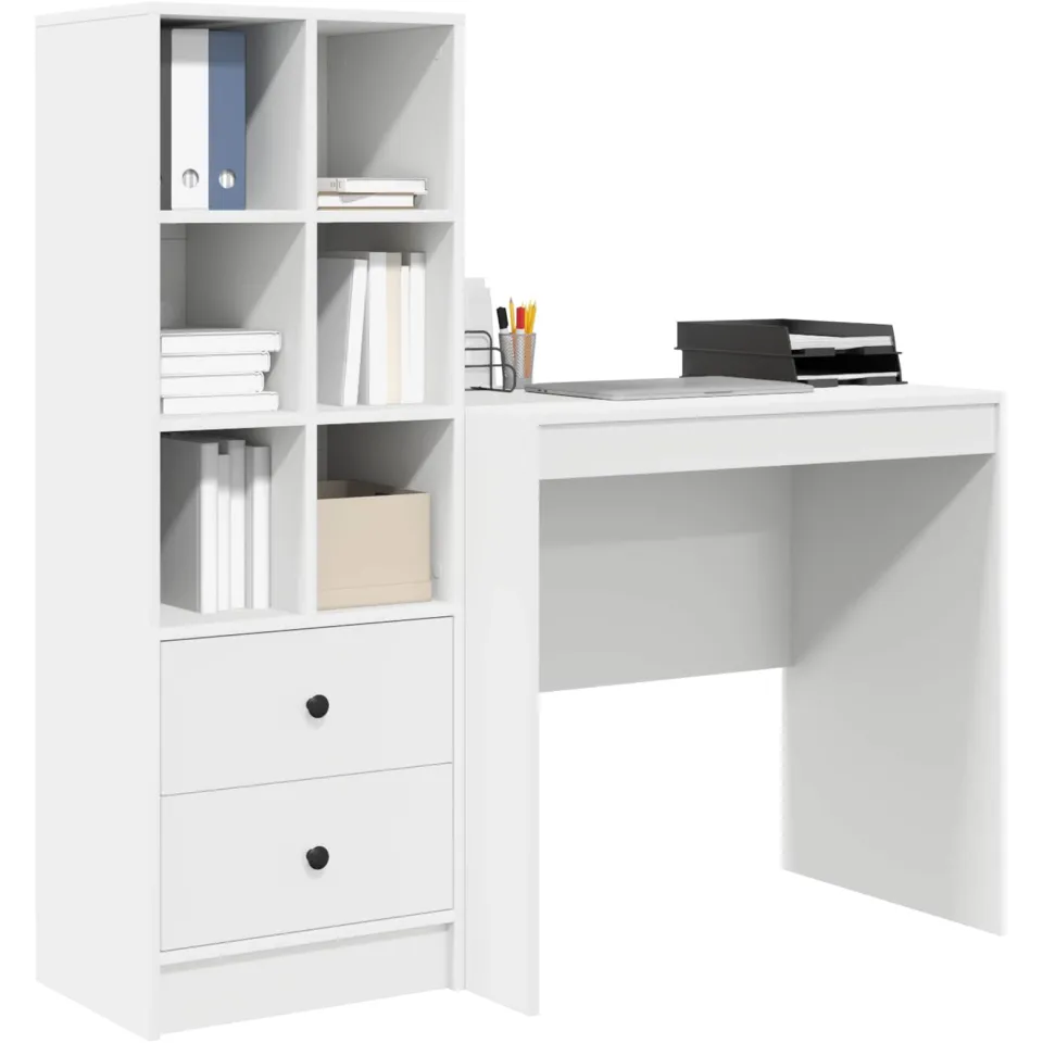 vidaXL Bureau Wit 125,5 x 50 x 127 cm 2 st