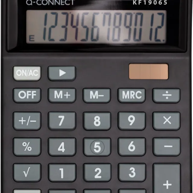 Q-CONNECT bureaurekenmachine KF19065, 12 cijfers, zwart