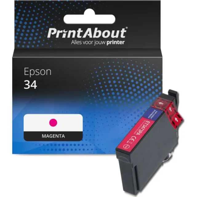 PrintAbout huismerk Inktcartridge 34 (C13T34634010) Magenta geschikt voor Epson