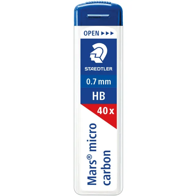 Staedtler Mars micro potloodstiften, 0,7 mm, HB, etui van 40 stuks zwart