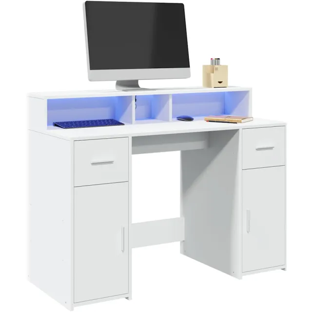 vidaXL Bureau Wit 120 x 55 x 91 cm Bewerkt hout