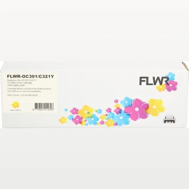Oki FLWR - Toners / Oki C301 / C321 / geel / Geschikt voor Oki