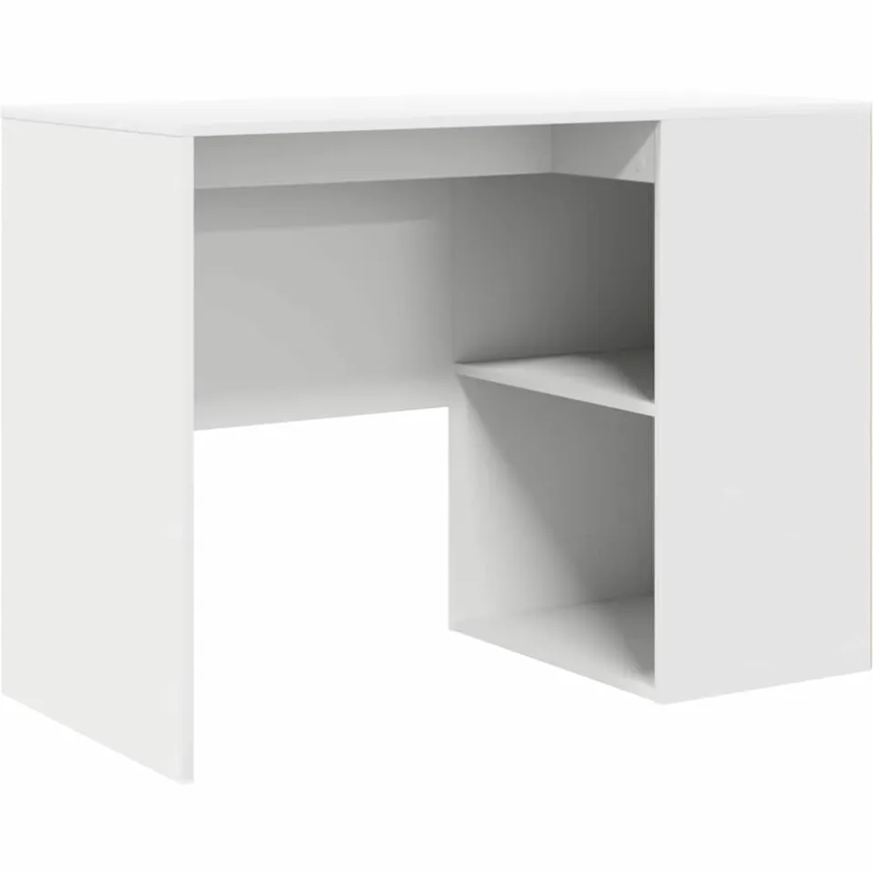 vidaXL Bureau Wit 102 x 50 x 75 cm Bewerkt hout, foto 3