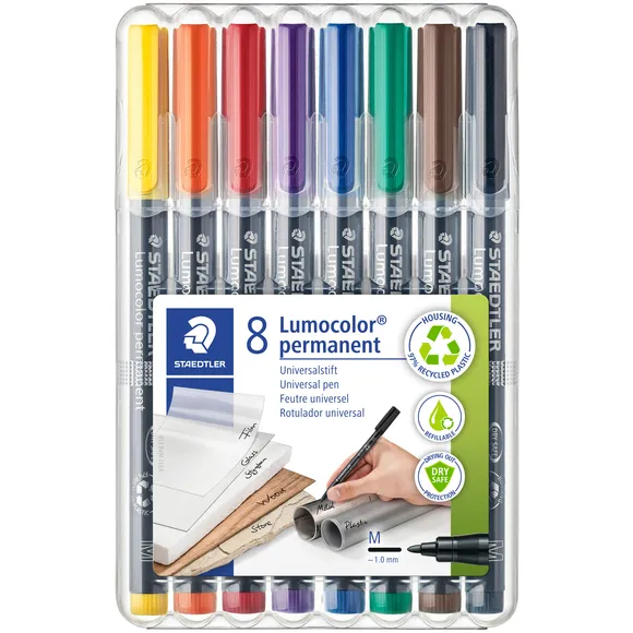 Staedtler Viltstift Staedtler Lumocolor 317 permanent M set à 8 stuks