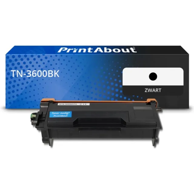 PrintAbout huismerk Toner TN-3600BK Zwart geschikt voor Brother