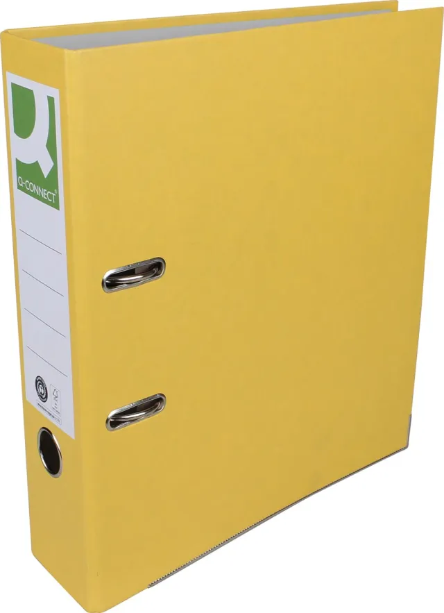 Q-Connect ordner, voor ft A4, uit Recycolor papier, rug van 8 cm, geel