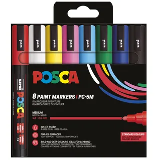 Posca Paintmarker Uni POSCA PC5M medium assorti set à 8 stuks