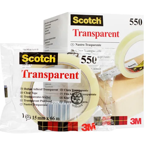 Scotch Plakband Scotch 550 15mmx66m transparant