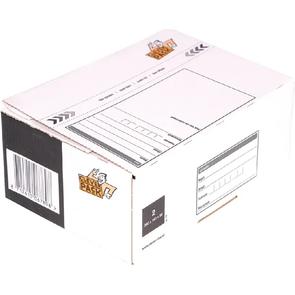 Cleverpack Postpakketbox 2 CleverPack 200x140x80mm wit pak à 25 stuks