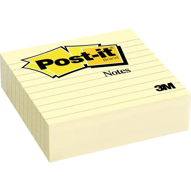 Post-It Notes , ft 101 x 101 mm, geel, gelijnd, blok van 300 vel