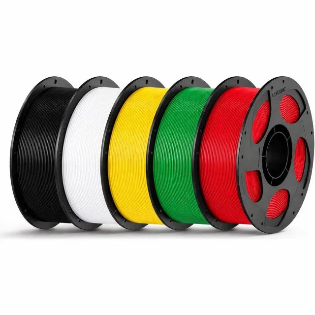 Geeetech PETG Filament 5KG Bundel 1.75mm – Zwart, Wit, Geel, Groen & Rood – Hoge Sterkte – 3D Printer Filament – Snelle Levering, Morgen in Huis