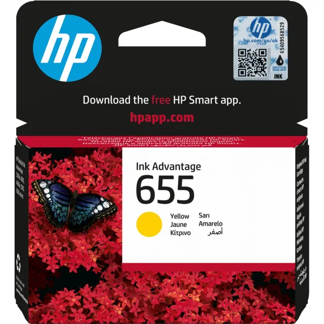 HP Original Ink Cartridge HP 655 Yellow Geel