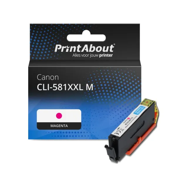 PrintAbout huismerk Inktcartridge CLI-581XXL M Magenta Extra hoge capaciteit Geschikt voor Canon